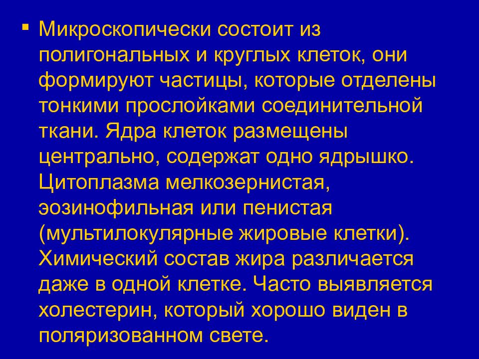 Опухоль из жировой ткани латынь. Характеристика опухолей из соединительной ткани. Наиболее частый путь метастазирования опухолей из мезенхимы.