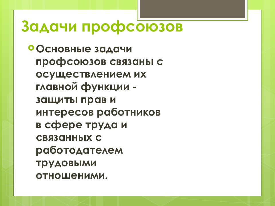 Роль профсоюзов на рынке труда презентация