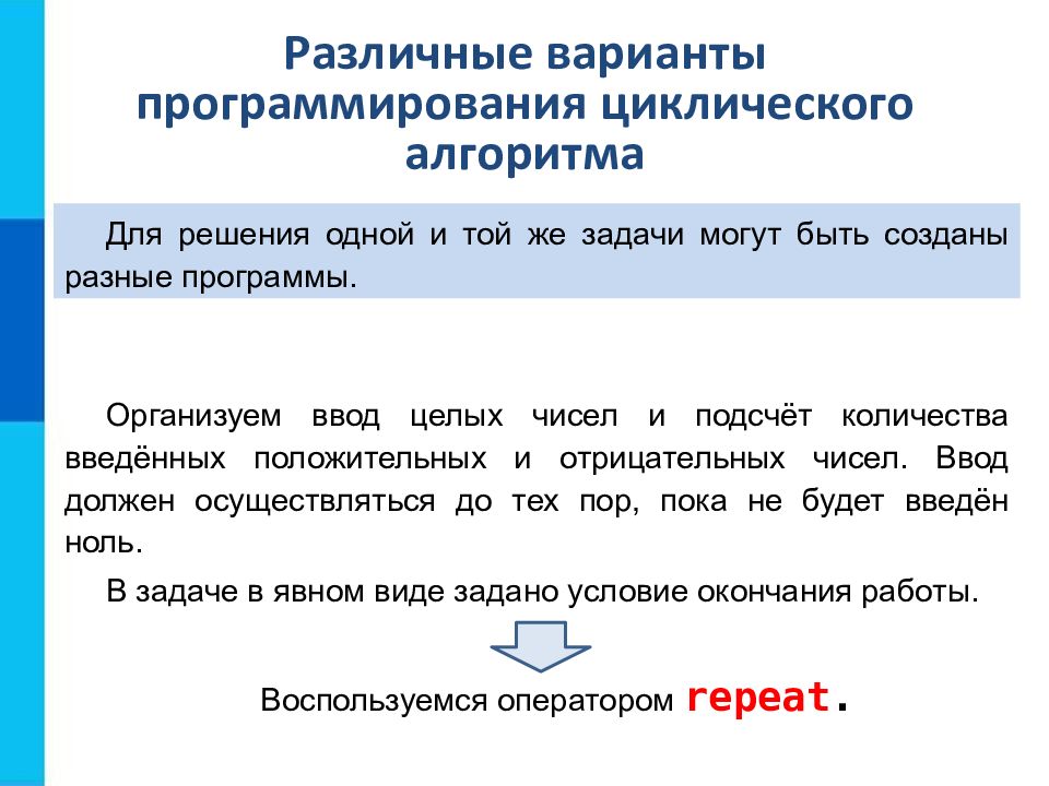 Программирование циклических алгоритмов 8 класс презентация