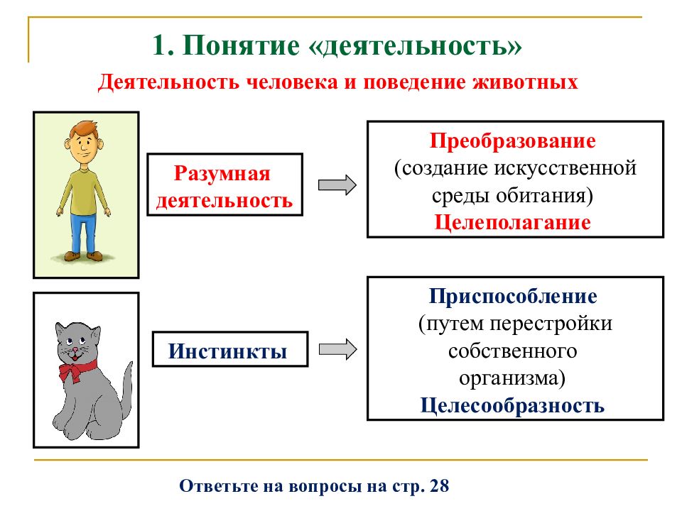 Презентация виды деятельности человека обществознание 6 класс