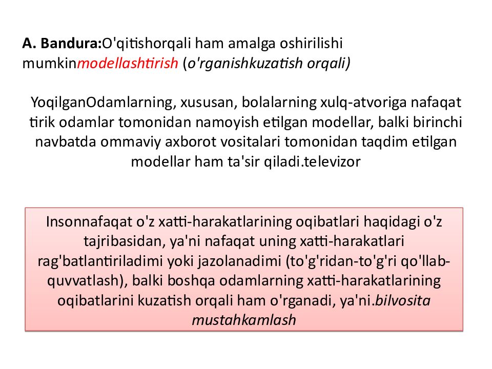 SHAXSIYAT NAZARIYALARI xorijiy