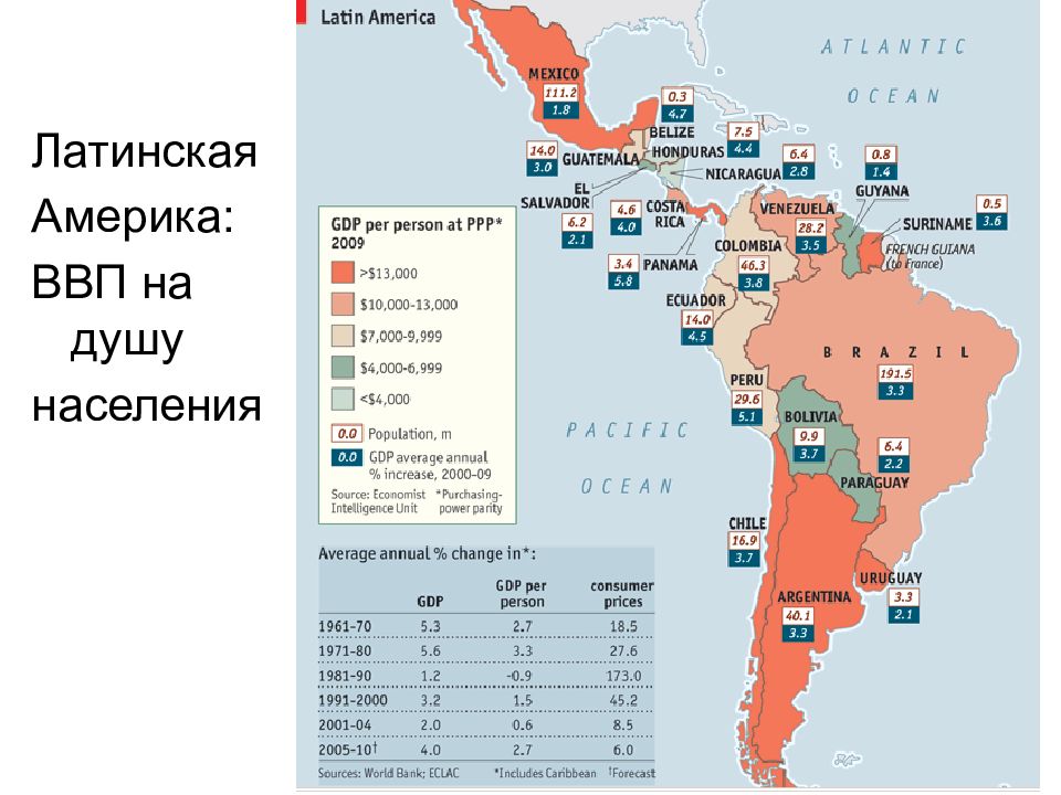 Самые населенные страны америки