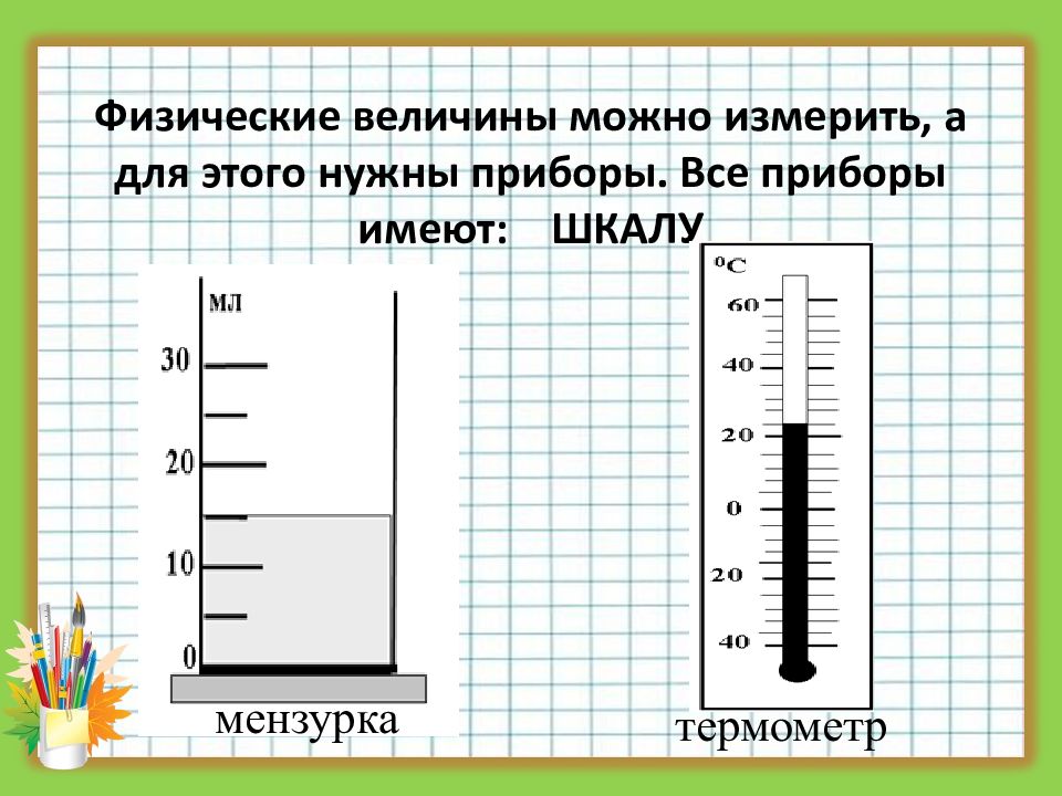 Приборы имеющие шкалу измерения