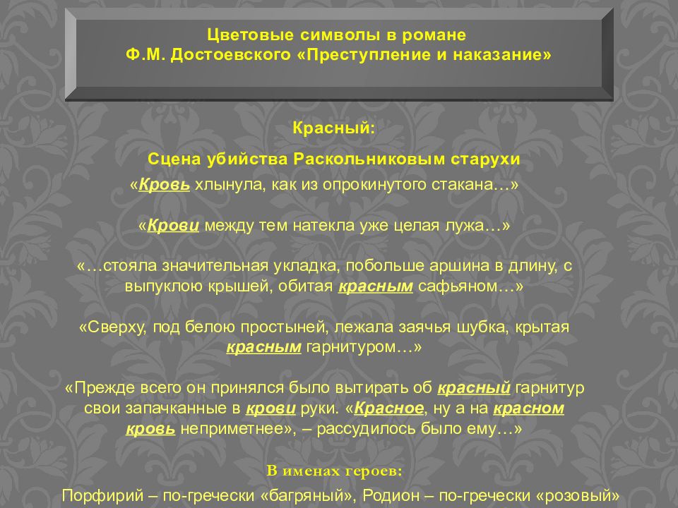 Преступление и наказание смысл. 10. Психологизм романа ф.м. Достоевского «преступление и наказание».. Цвета в романе преступление и наказание. Символика цвета в романе преступление и наказание. Символы в романе преступление и наказание.