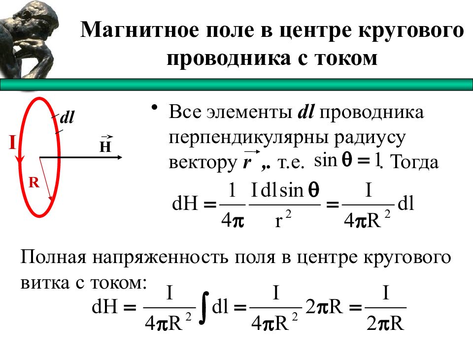 Магнитная индукция прямого проводника