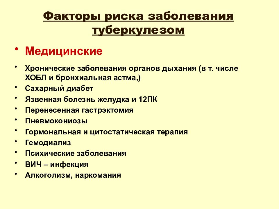 Риск туберкулеза. Факторы риска заболевания туберкулезом. Факторы риска развития заболевания туберкулезом. Медицинские факторы риска развития туберкулёза. Назовите факторы риска туберкулёза органов дыхания.