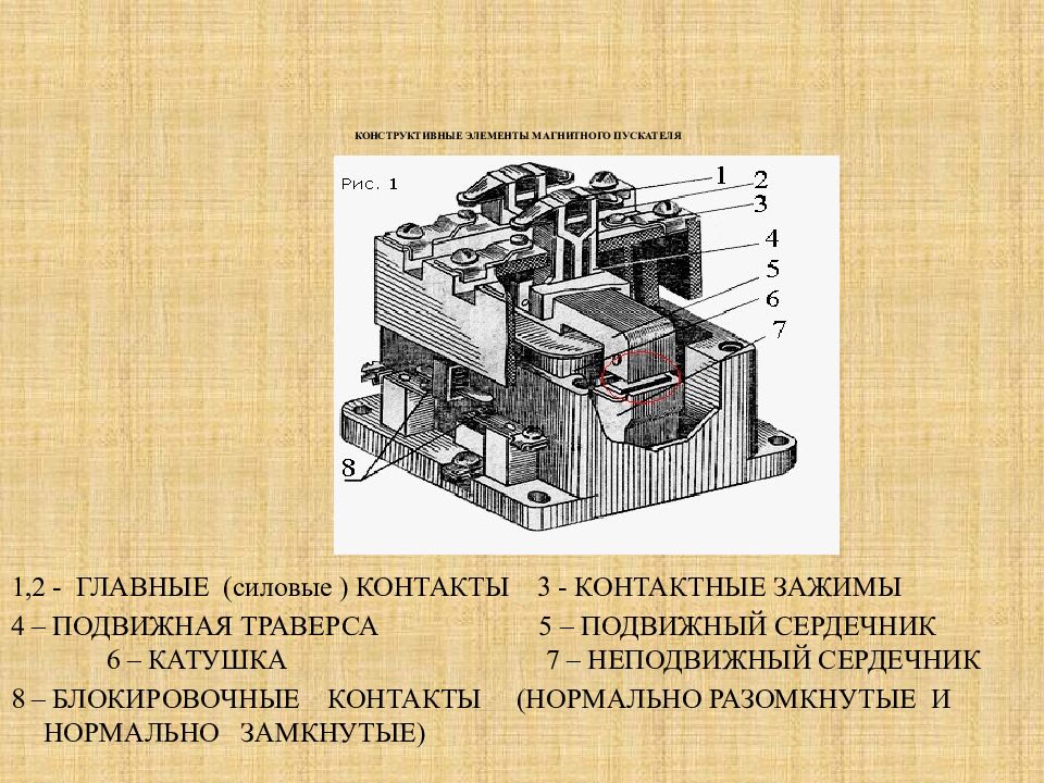 Силовые контакты магнитного пускателя