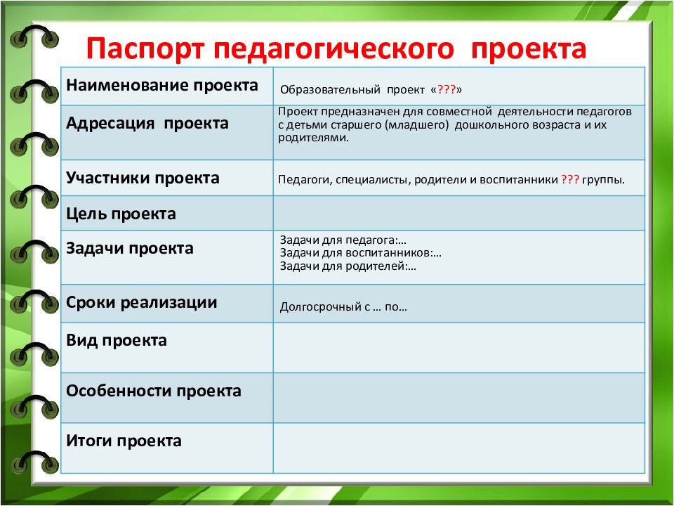 Проектная деятельность в доу готовые проекты в средней группе