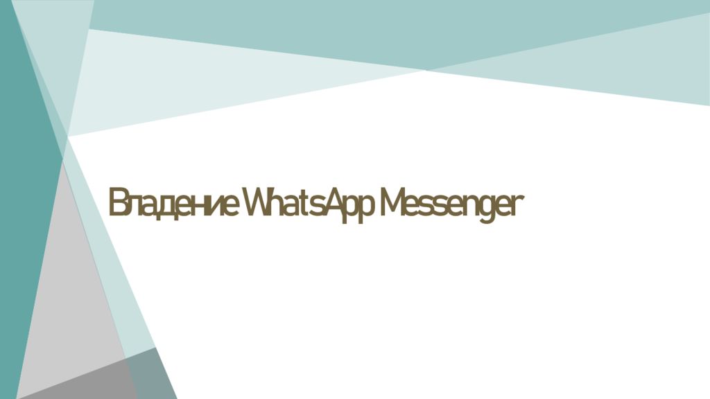 Владение WhatsApp Messenger