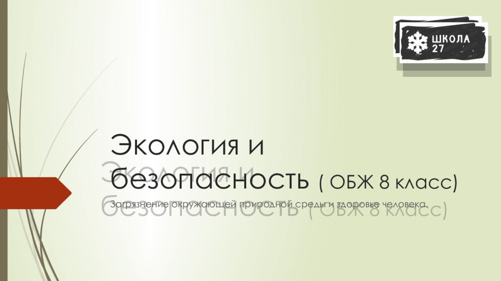 Экология и экология безопасность обж 8 класс презентация