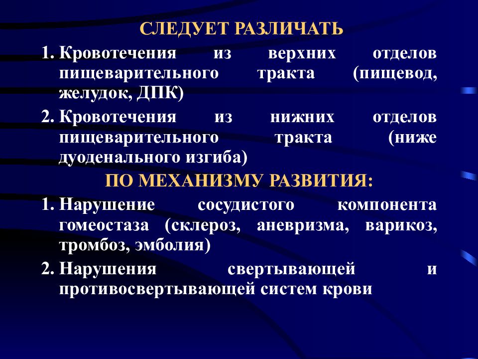 Диагностика гастродуоденальных кровотечений презентация