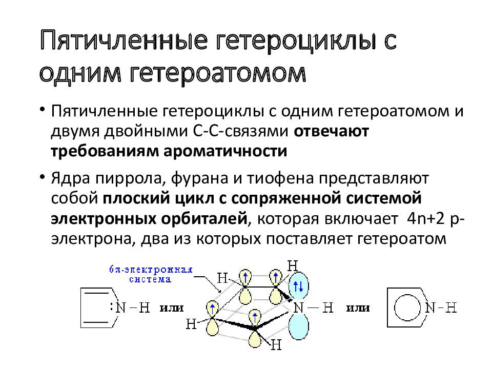 Пятичленные гетероциклические соединения с одним гетероатомом. Пятичленные гетероциклы. Пятичленные гетероциклические соединения.