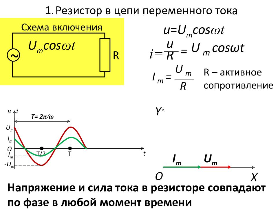 Схема катушка индуктивности в цепи переменного тока