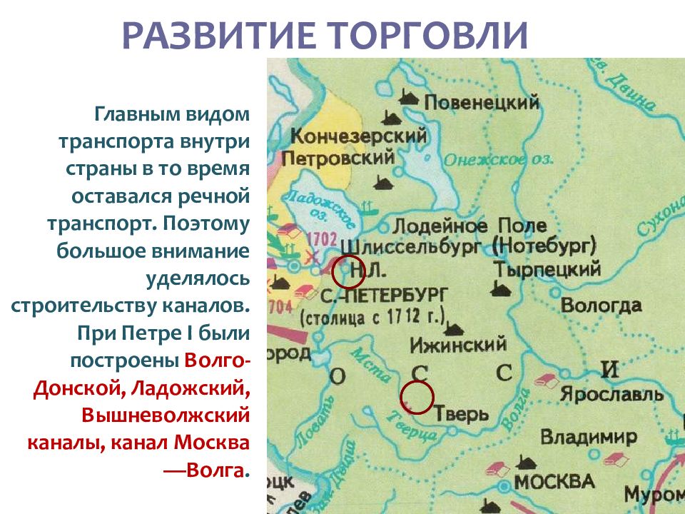 Показатели внешней торговли при петре 1 диаграмма