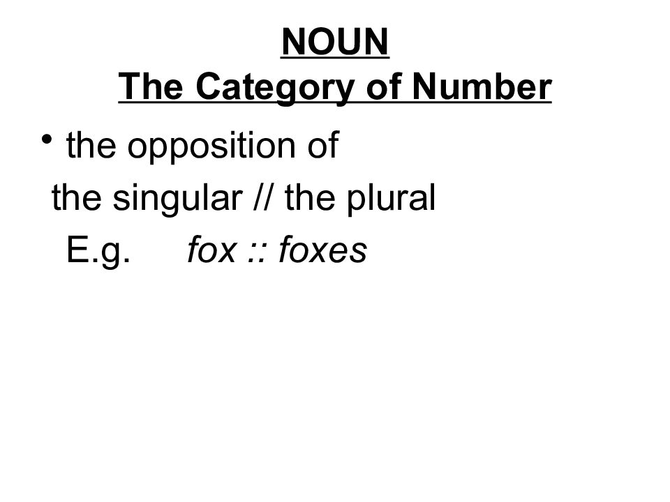 NOUN The Category of Number