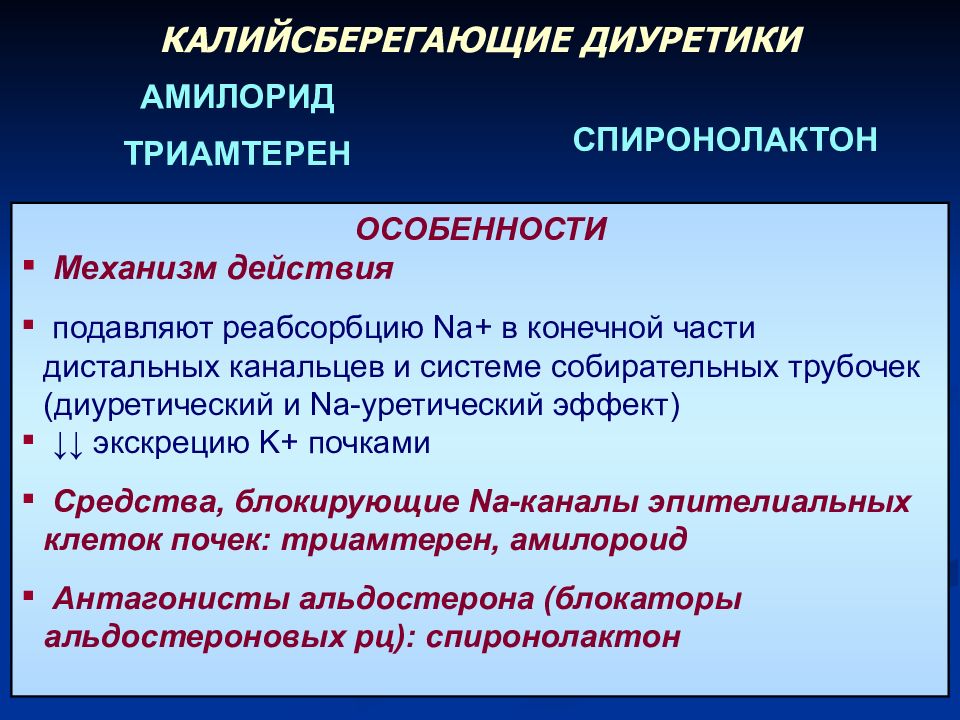 Диуретики презентация клиническая фармакология