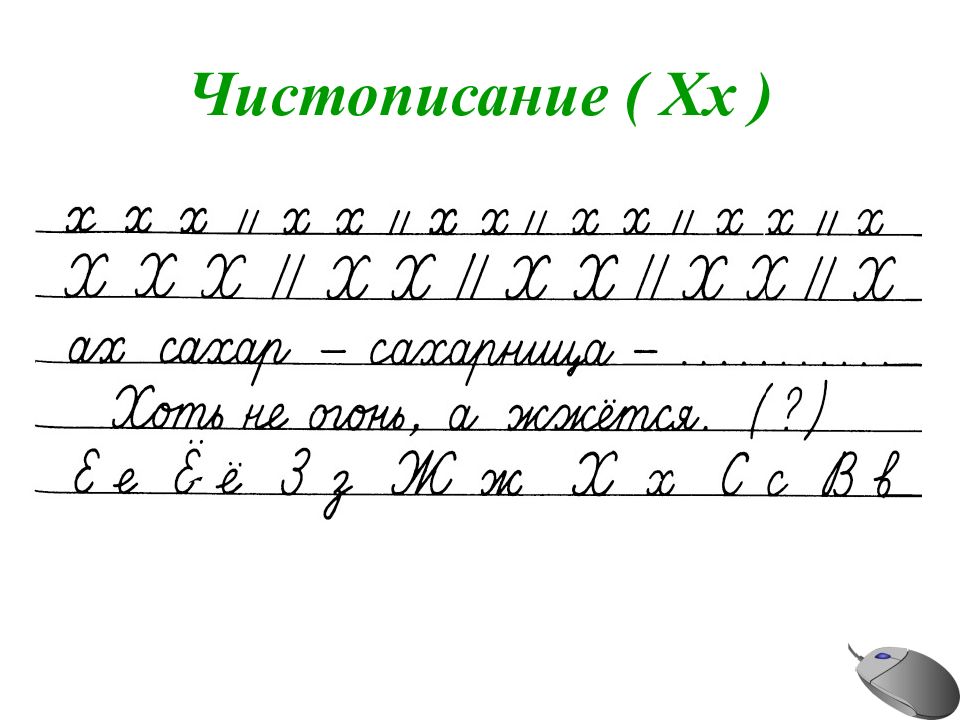 Чистописание 2 класс презентация