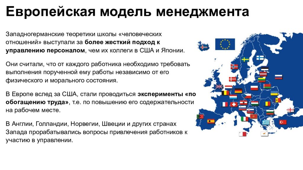 Отношения стран западной европы и сша. Европейская модель менеджмента. Европейская модель управления. Менеджмент Западной Европы. Особенности европейской модели менеджмента.