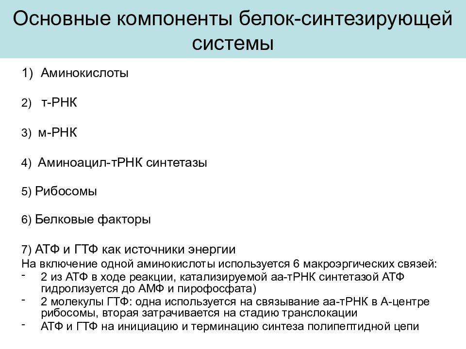 Компонент белков. Биосинтез белков. Основные компоненты белоксинтезирующей системы. Компоненты белково-синтезирующей системы клетки.. Основные компоненты белок синтезирующие системы. Основные компоненты системы синтеза белка..