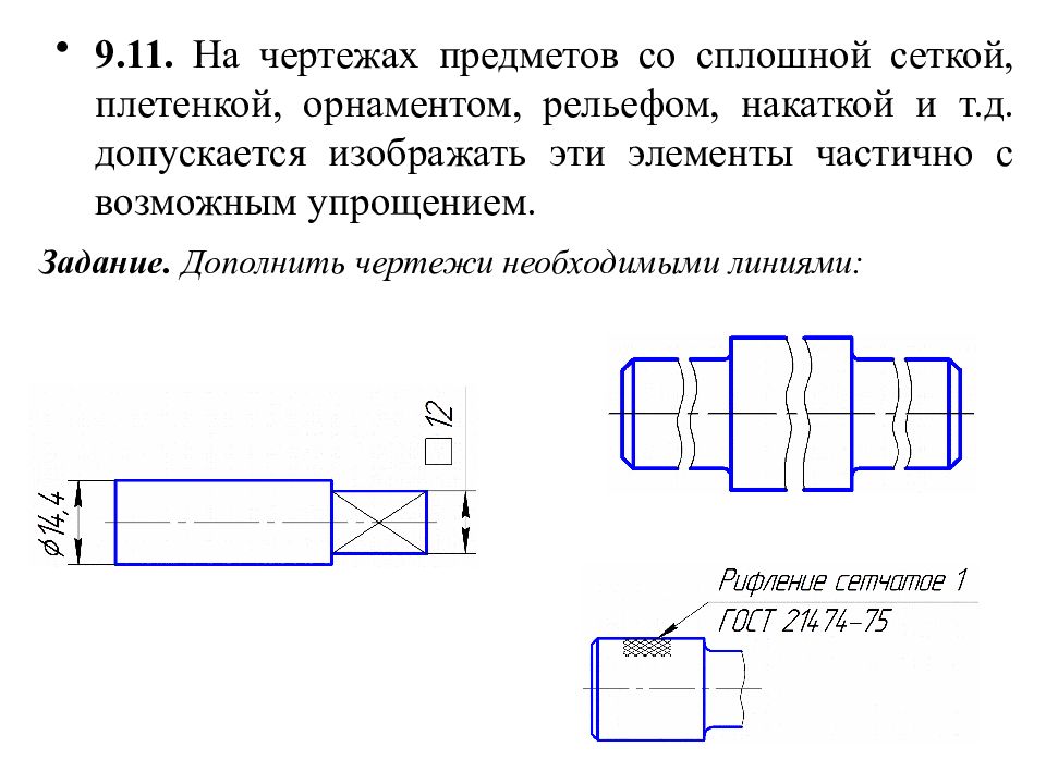 Условности и упрощения на чертежах это