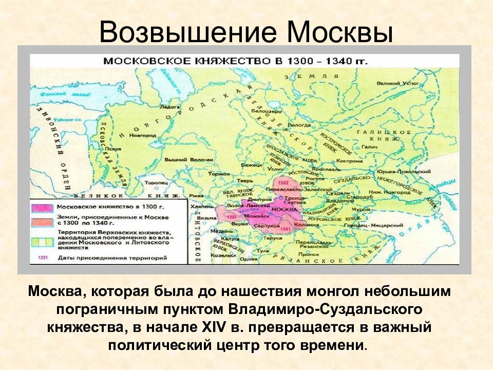 Начало возвышения москвы