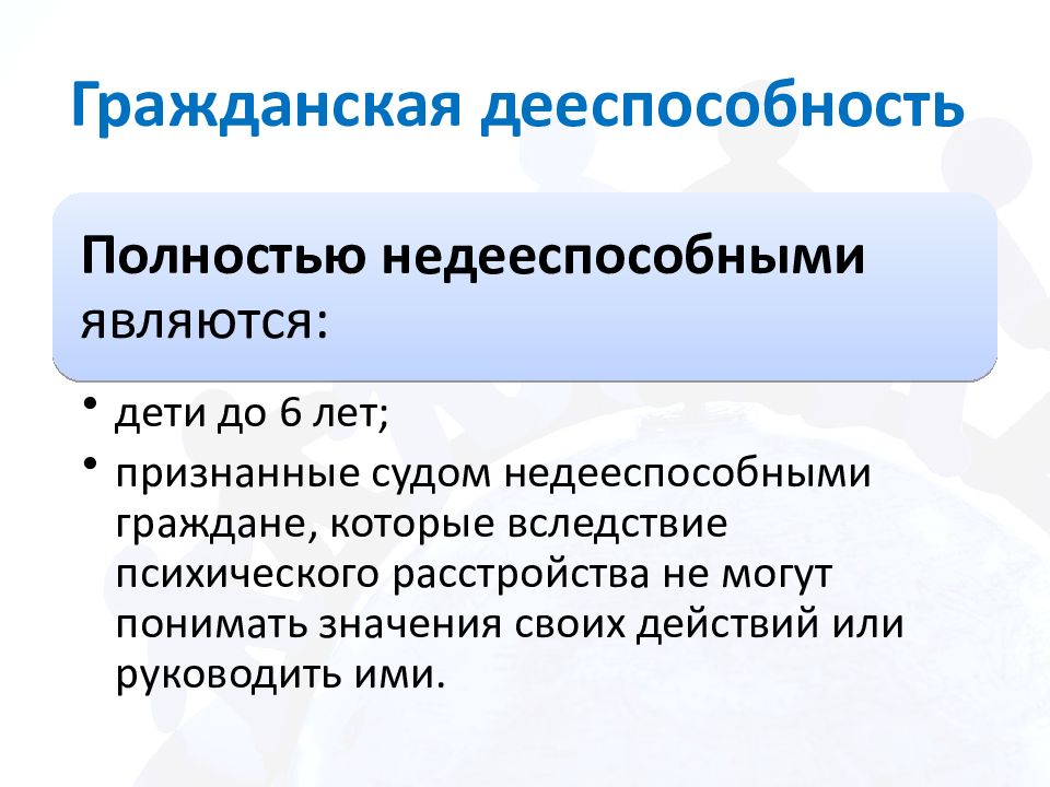 Ограничение дееспособности гражданина презентация