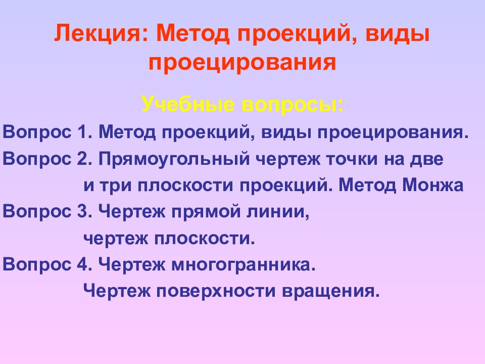 Lecture method. Проекционные методы. Метод лекции. Методы проецирования.