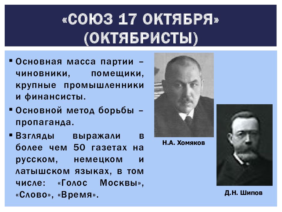 Партии 20 века. Лидер партии Союз 17 октября октябристы. Лидер октябристов 1917. «Союз 17 октября» (октябристы) Лидеры 1905. Лидер октябристов в начале 20 века.