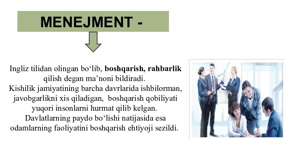 MAVZU: TA’LIM MUASASSASI MENEJMENTI