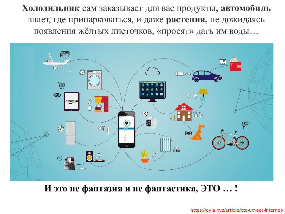 Холодильник сам заказывает для вас продукты, автомобиль знает, где