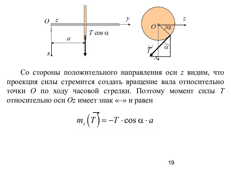 Положительный момент направлен. Момент силы трения относительно оси вращения. Знак момента силы. Положительное направление момента силы. Момент силы по часовой стрелке.