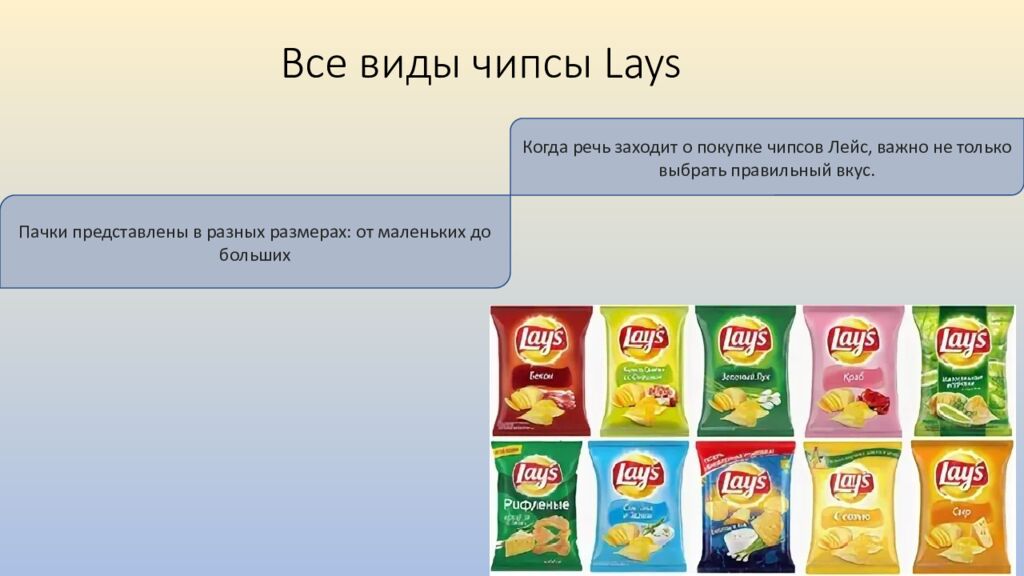 Все виды чипсы Lays