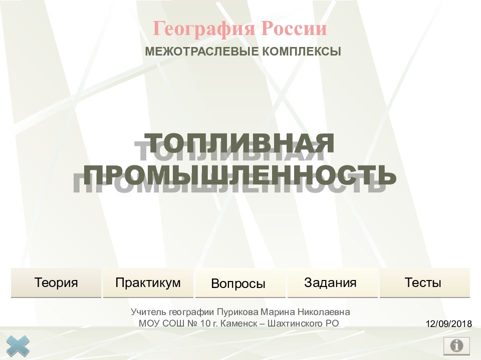 География России Учитель географии Пурикова Марина Николаевна МОУ СОШ № 10 г.
