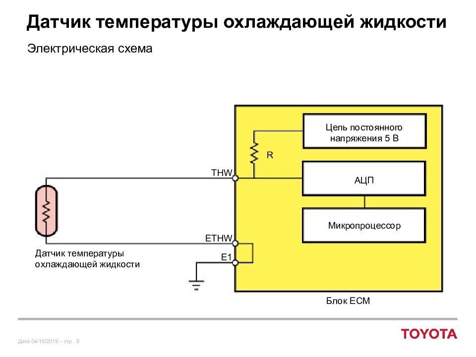 Схема подключения датчика температуры двигателя