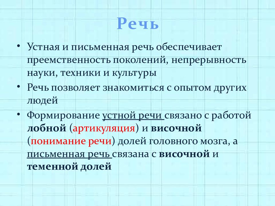 Речь обеспечивает. Формирование устной речи связано с работой. Чем обеспечивается речь человека.