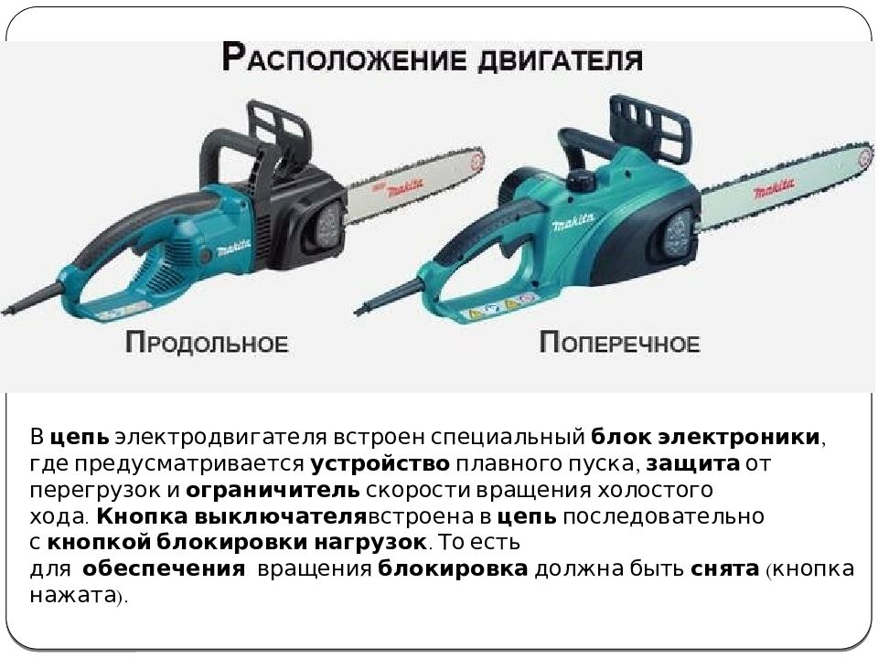 Продольная электропила. Электропила с продольным расположением. Электропила продольная или поперечная что лучше.