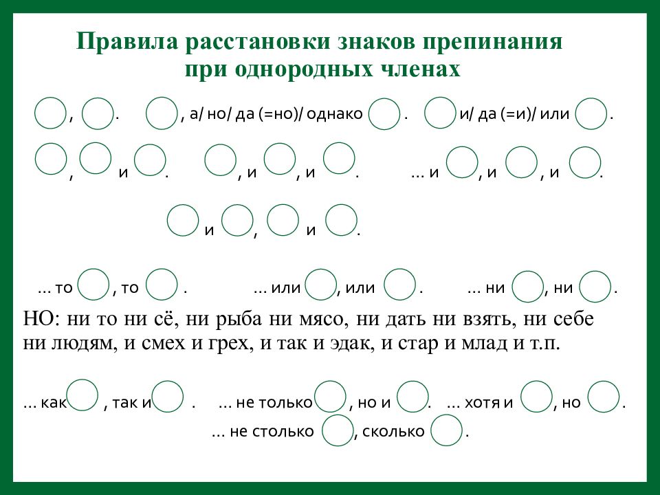 Знаки препинания в схемах