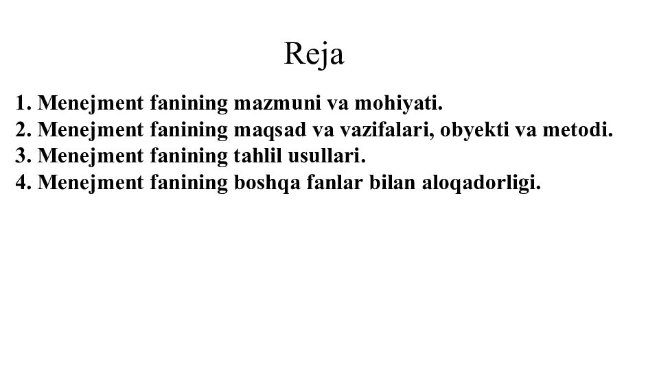 MAVZU: TA’LIM MUASASSASI MENEJMENTI