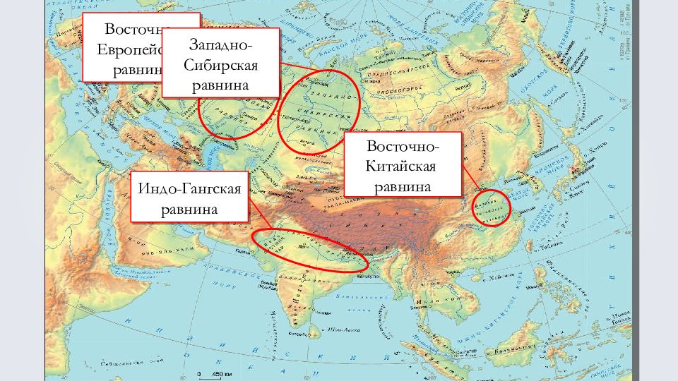 Евразия карта с горами