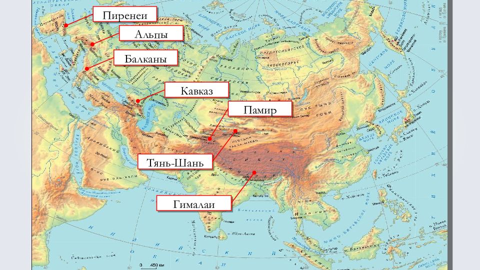 Самая высокая гора в россии карта