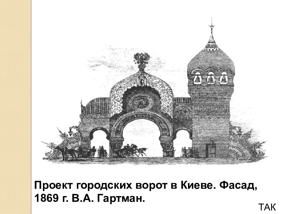 Богатырские ворота. Богатырские ворота в Киеве Мусоргский. В Гартман Богатырские ворота в Киеве. Проект городских ворот в Киеве Гартман. Гартман киевские ворота картина.