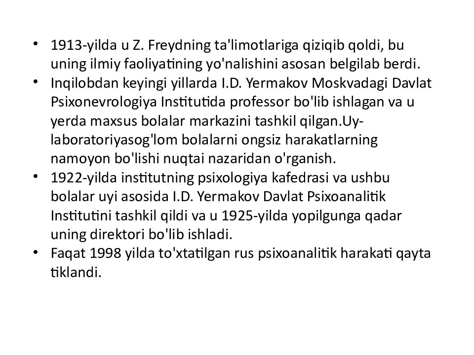 SHAXSIYAT NAZARIYALARI xorijiy