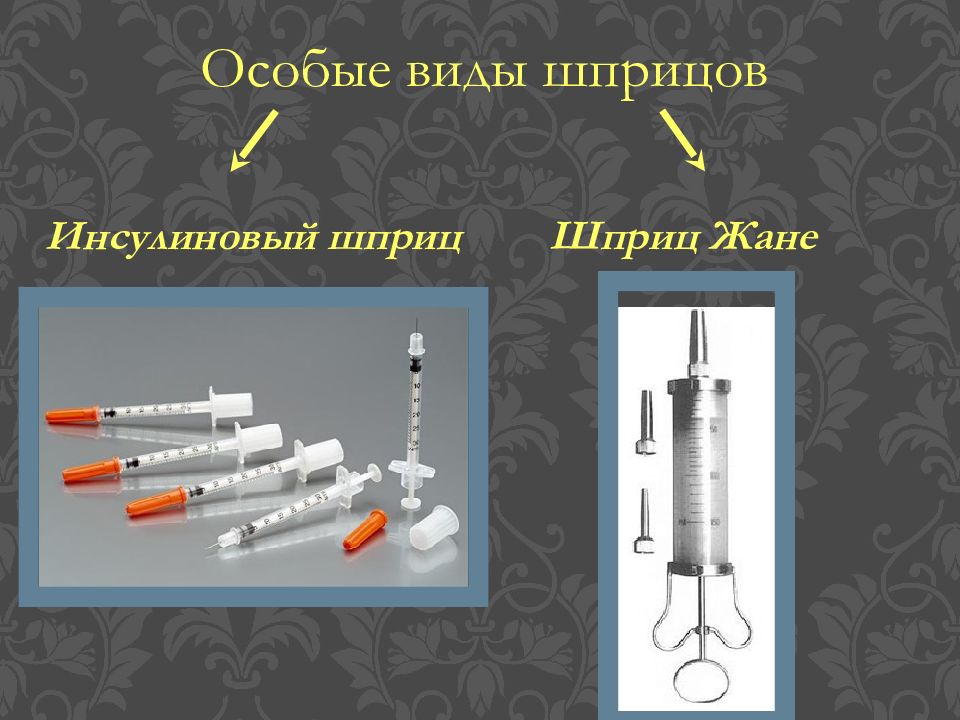 Виды шприцов