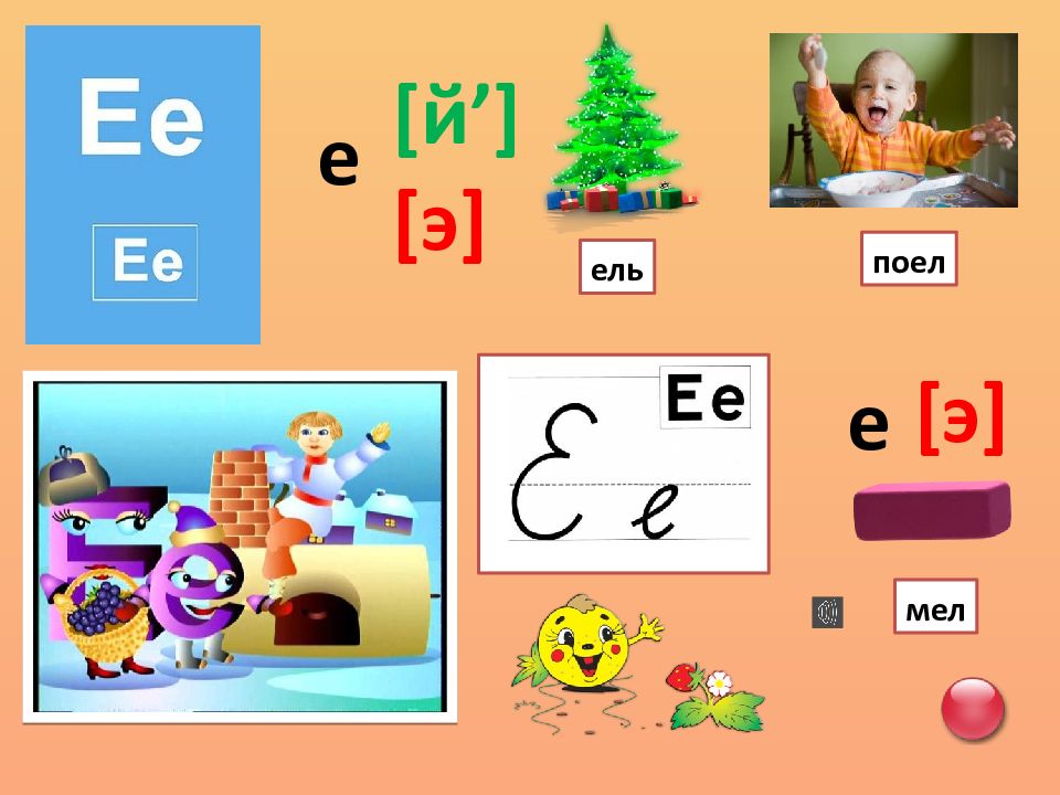 Буквы и звуки е и презентация