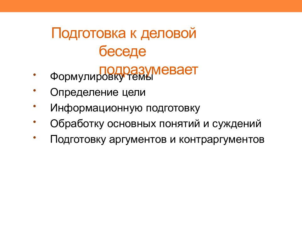 Шаги подготовки к деловой презентации