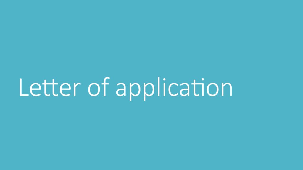 Letter of application