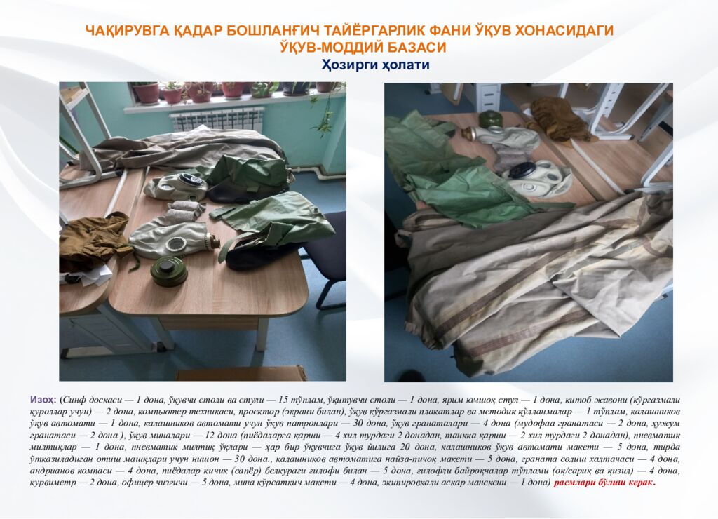 НАМАНГАН ВИЛОЯТИ ПОП ТУМАНИ 8 -УМУМТАЪЛИМ МАКТАБИДА Чақирувга қадар бошланғич