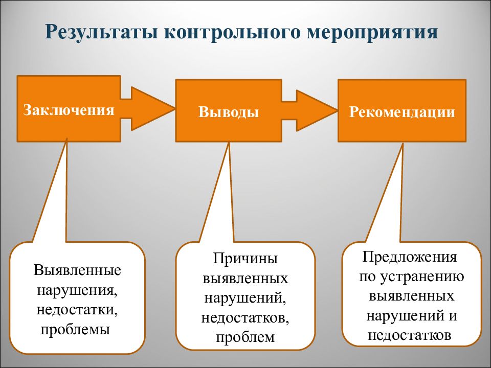 Результаты контрольного мероприятия. Реализация результатов контрольного мероприятия. Оформление результатов проведения контрольных мероприятий. Оформление результатов контрольного мероприятия.