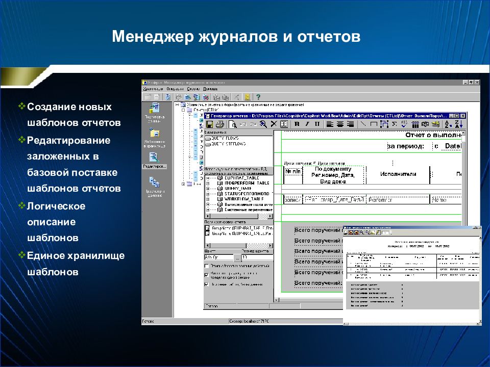 Система создания документов. Создание и редактирование отчетов. Журнал электронного документооборота. Шаблон отчета. Макет отчета.