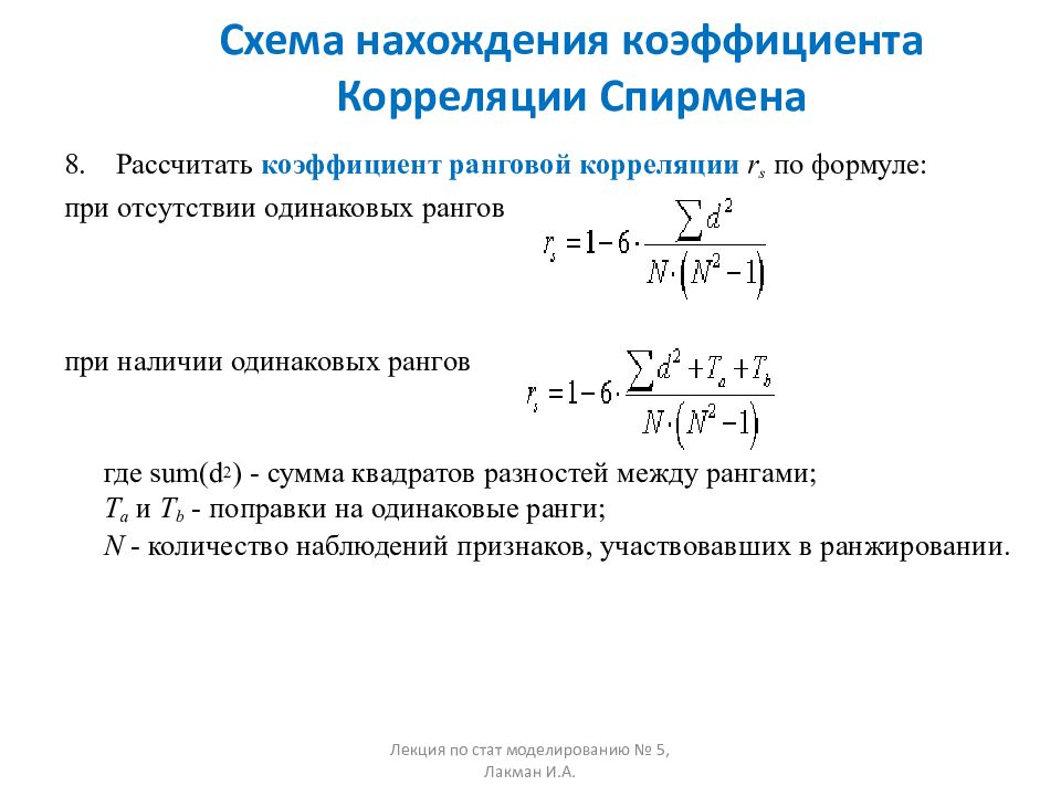 Коэффициент корреляции спирмена. Коэффициент корреляции рангов Спирмена.